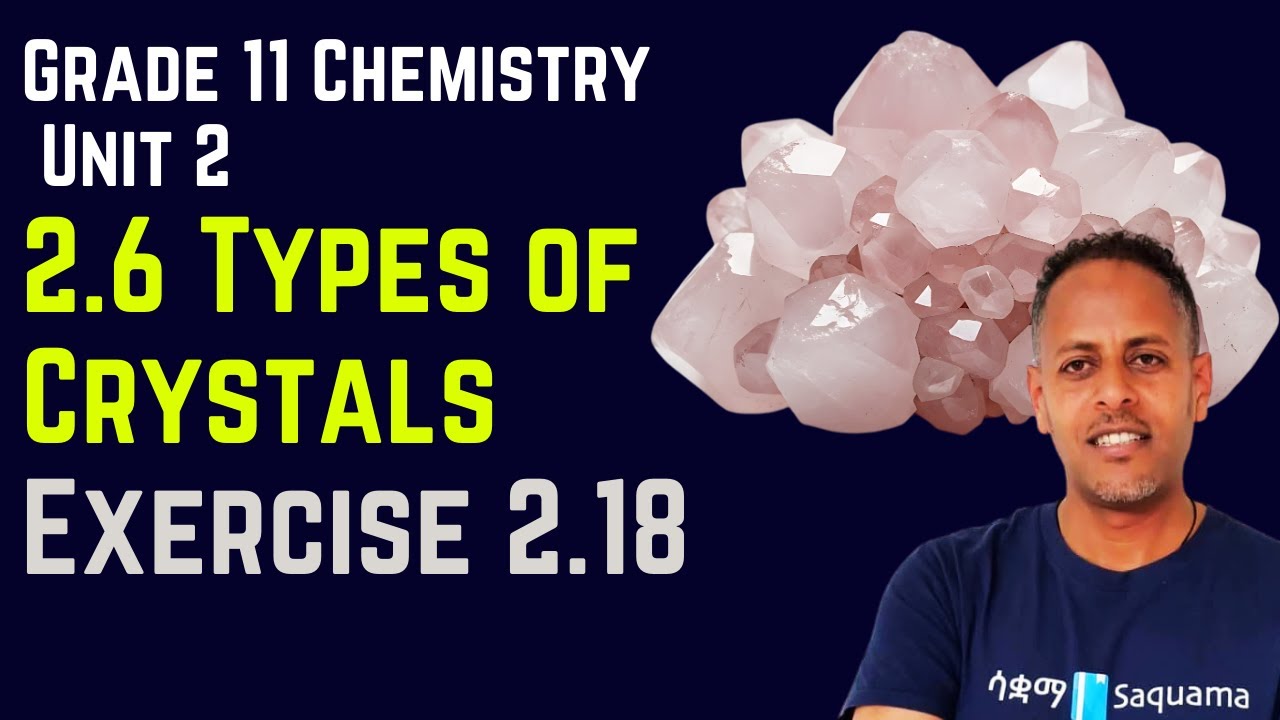 Grade 11 Chemistry Unit 2: 2.6 Types of Crystals & Exercise 2.18 |Saquama