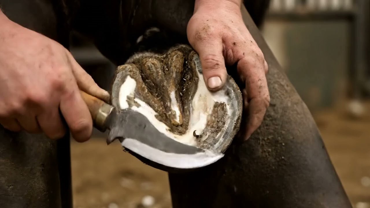 ✨ What a good trim looks like in wet weather 💧 #EquineCare #BiotinBoost #HeelHealth