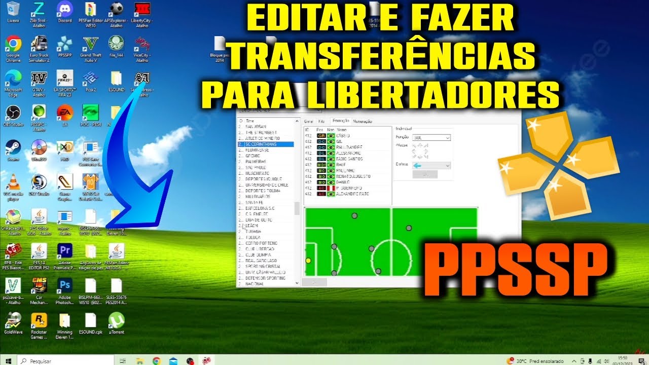 COMO EDITAR E TRANSFERIR JOGADORES PARA A COPA LIBERTADORES NO PES PPSSPP