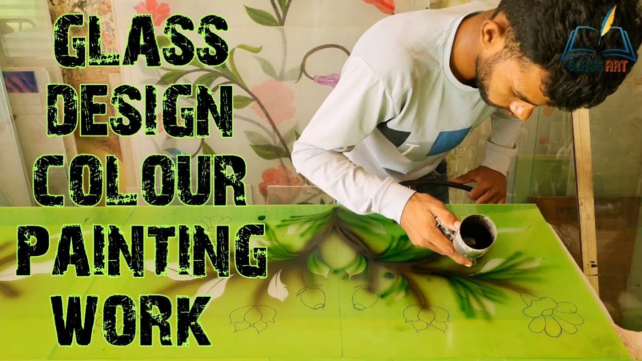 how to glass design colour painting works|glass handmade glass etching airbrushing workings.