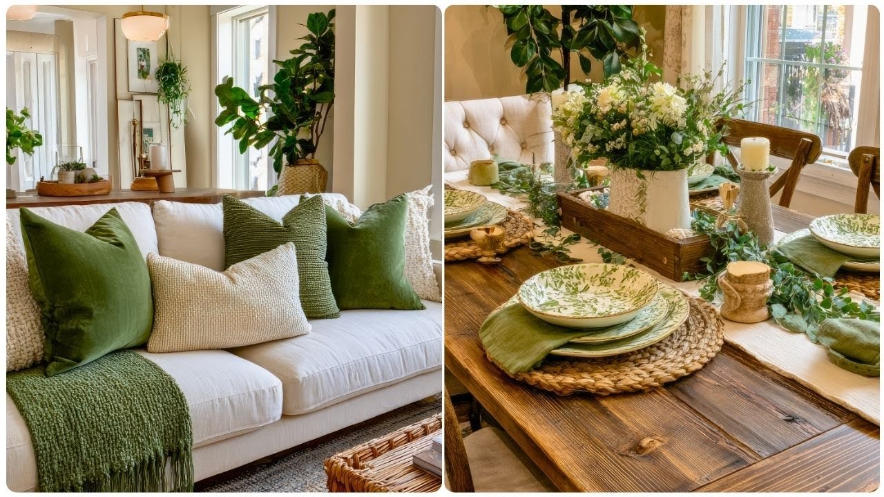 Elegant Rustic Farmhouse DIYs Using Olive & Cream | Small Apartment Decorating Ideas on a Budget