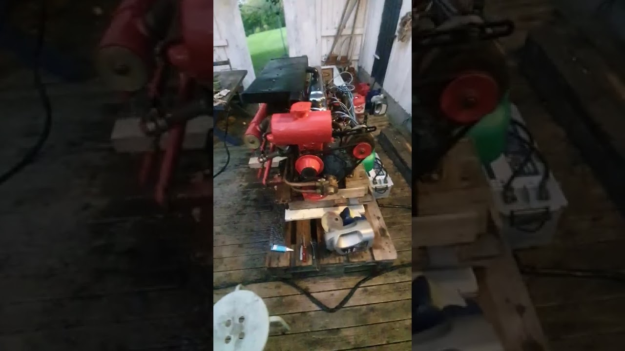 Volvo Penta AQ170. Første opp start etter overhaling.