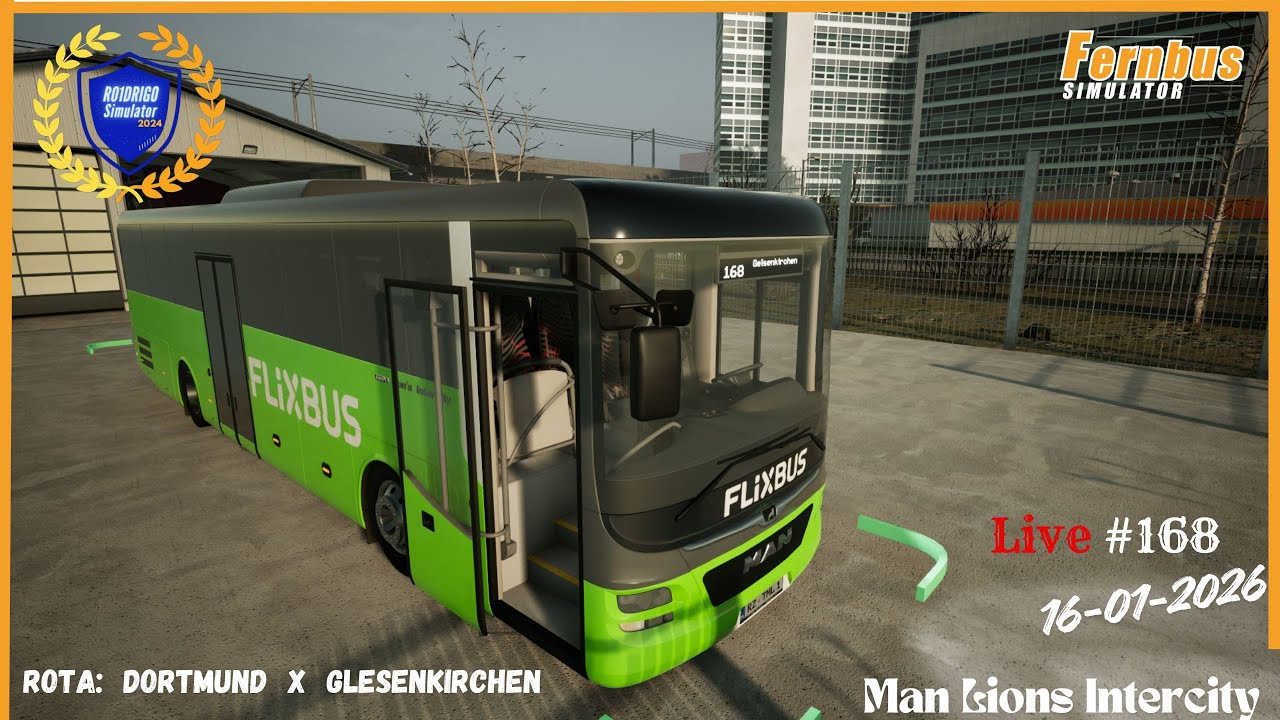 ✔️ Fernbus Simulator - PC ( 16-01-2026 ) Rota:  Dortmund  x  Glesenkirchen❄️Live #168💢