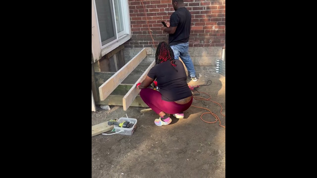 Concrete patio broom finishing ￼