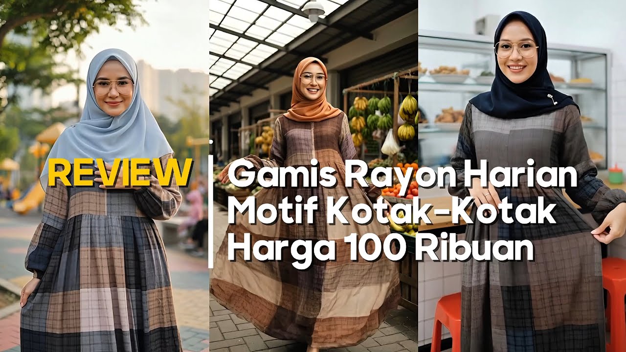 Review Gamis Rayon Premium: Dress Motif Kotak untuk Kondangan & Harian Harga 100 Ribuan