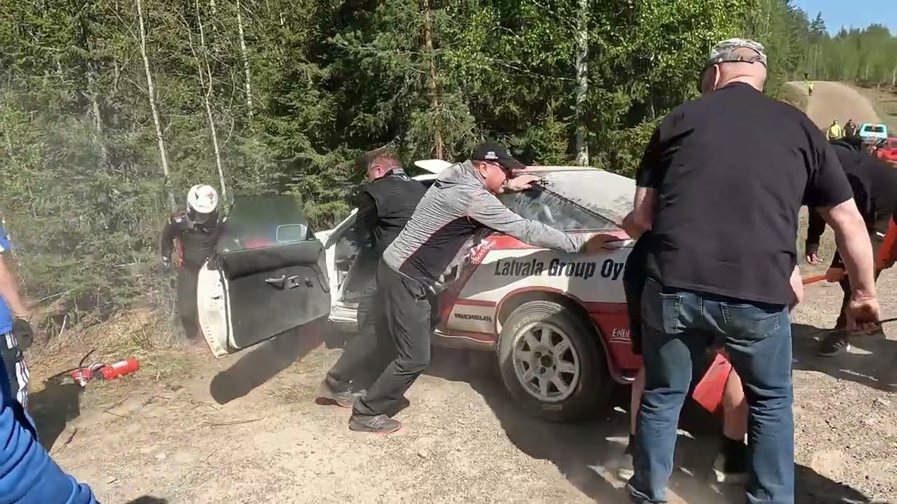 O.K. Auto Ralli 2024 - Toimintaa, ulosajoja, ja Latvalan autoa sammutetaan! Rally Crash&Action 2024