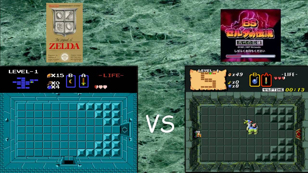 The Legend of Zelda vs BS Zelda (or BS Zelda no Densetsu) side by side comparison
