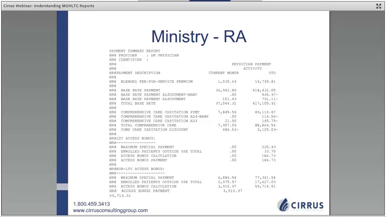 Webinar: Understanding MOHLTC Reports and Using Them Effectively | Cirrus Consulting Group