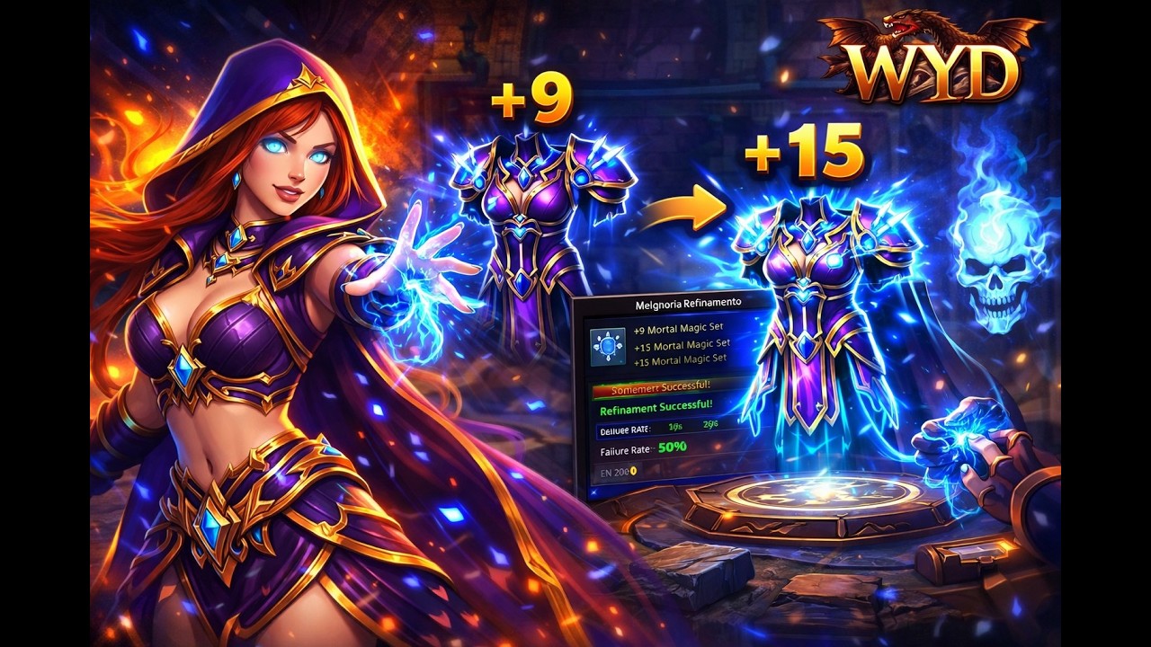 WYD GLOBAL CRIANDO SET MORTAL +1 ATÉ +15 COLOCANDO ADD E REFINANDO