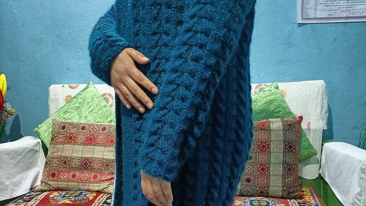 Ladies Long wollen sweater 🫰/ Knitting / Nepali language ✌️/ Junna's Creativity 🫰
