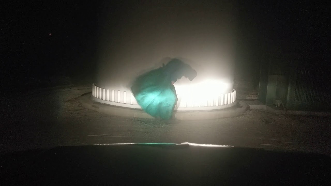 Emerald green taffeta dress in aggressive windstorm