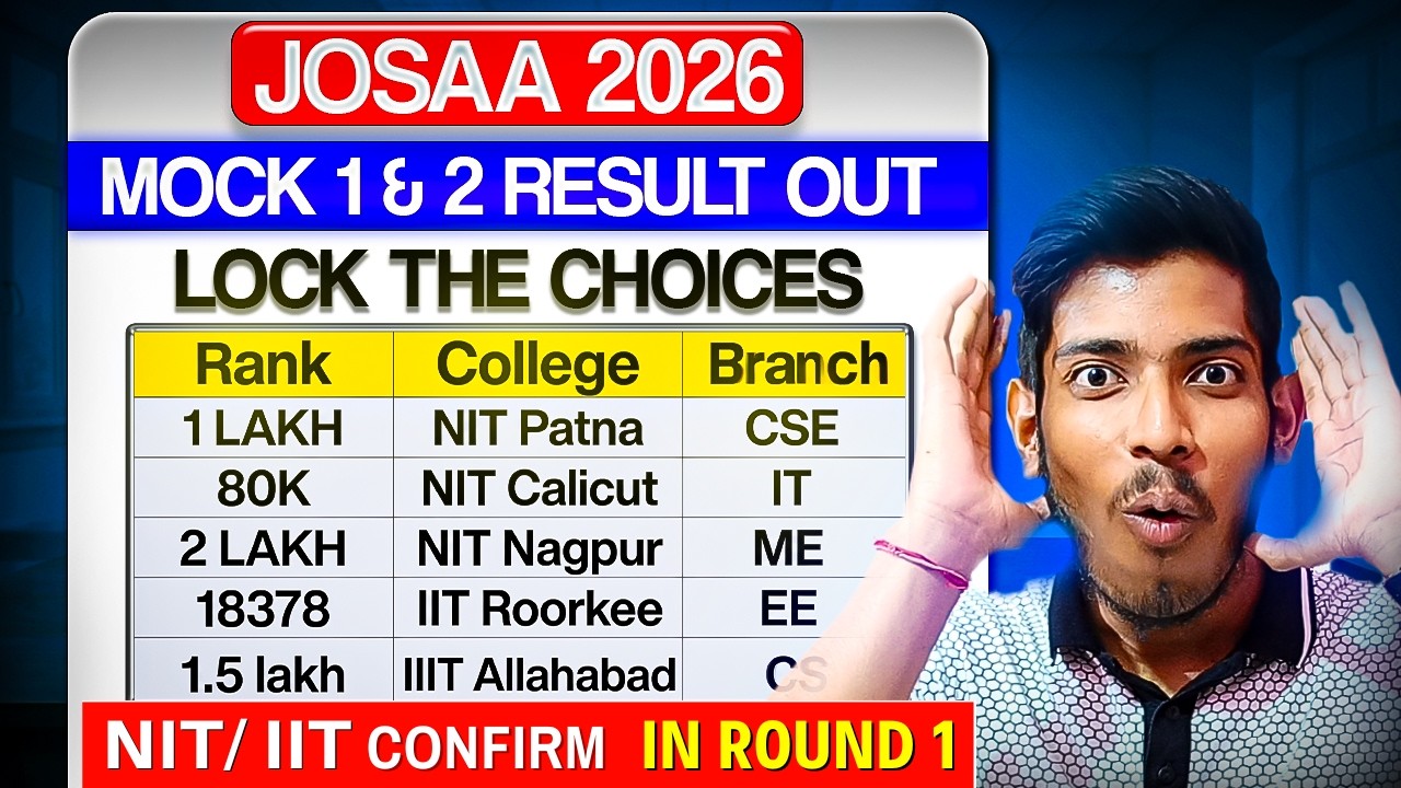 JOSAA Counselling 2026: Shocking Cutoff | Allotment 1 OUT | NIT, IIIT, IIT, GFTIs Cutoff 