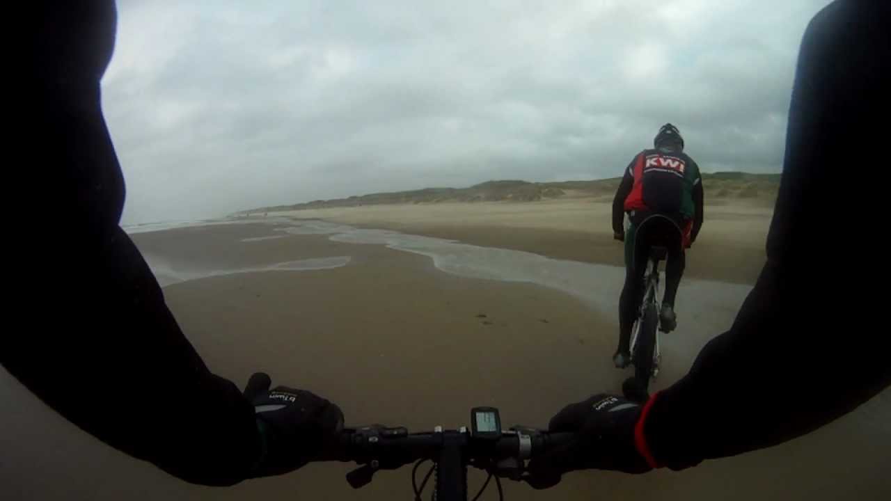 [Cycling] Beach biking from Scheveningen to Katwijk, Holland (GoPro HD Hero)