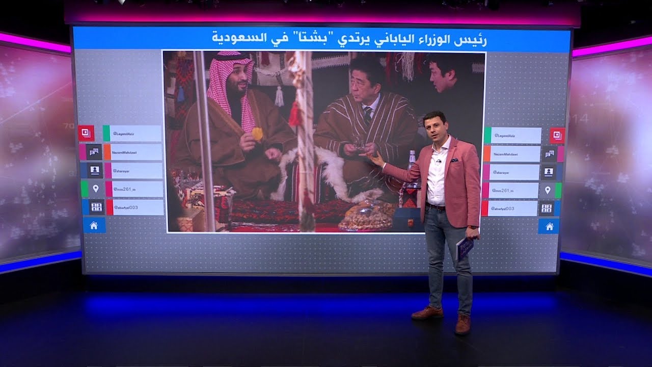 بالفروة السعودية، رئيس وزراء اليابان في ضيافة محمد بن سلمان وسط الصحراء