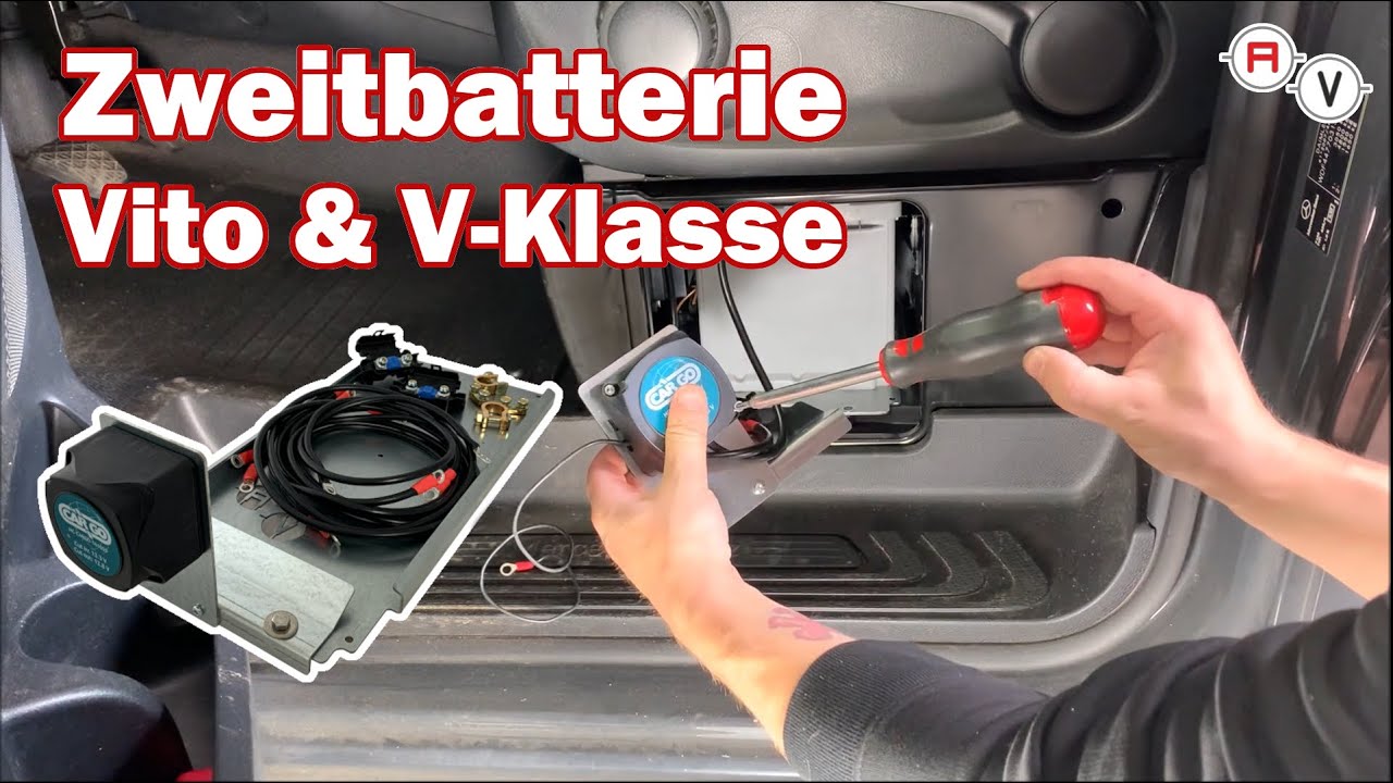 Vito & V-Klasse Zweitbatterie Nachrüstung Trennrelais Batteriehalter Viano Anleitung Zusatzbatterie