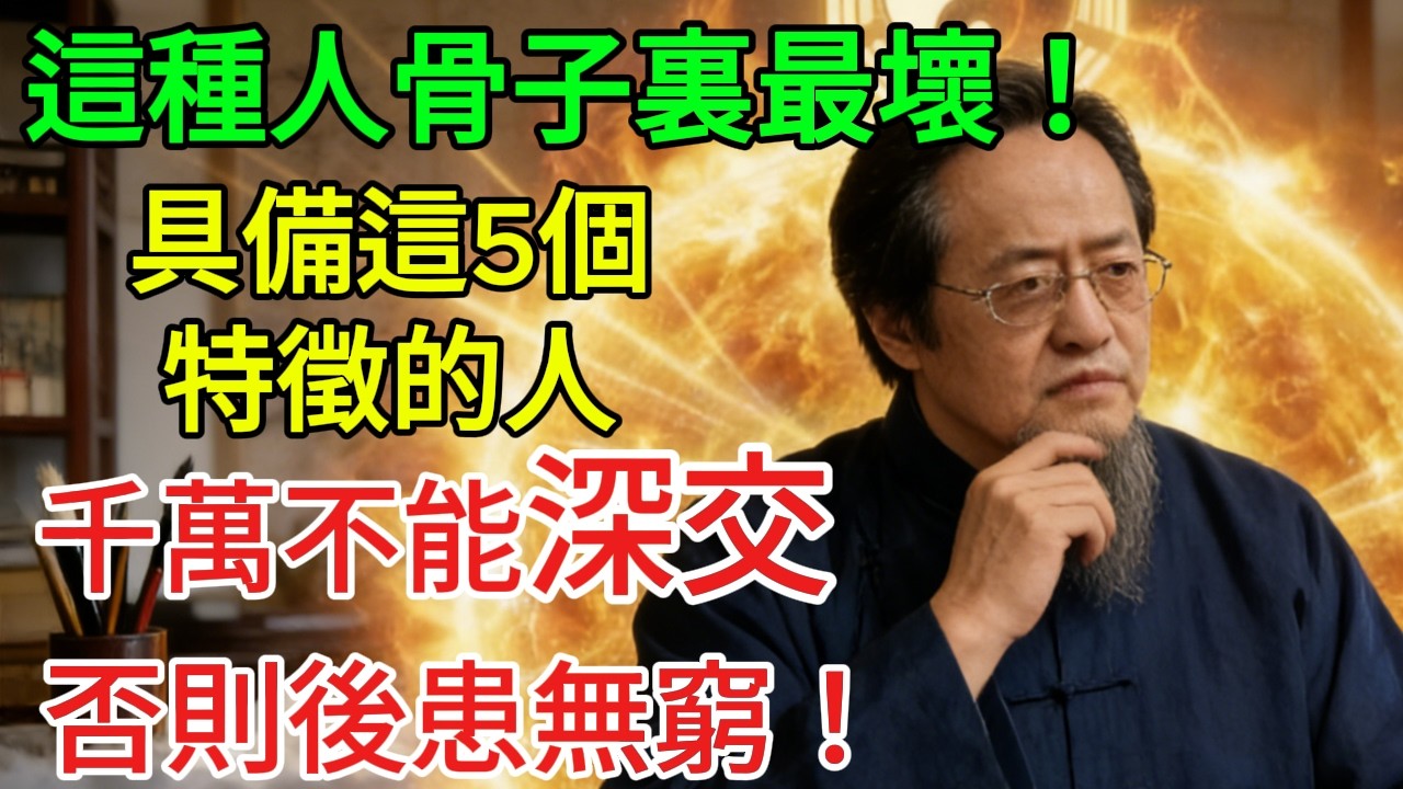 這種人骨子裏最壞！倪海廈：具備這5個特徵的人千萬不能深交，否則後患無窮！