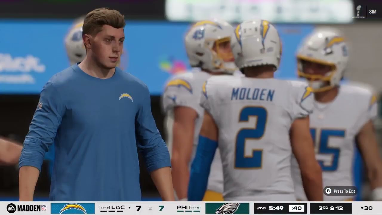 madden 26 #3 eagles (14-6) vs #3 chargers (14-6) super bowl LXI