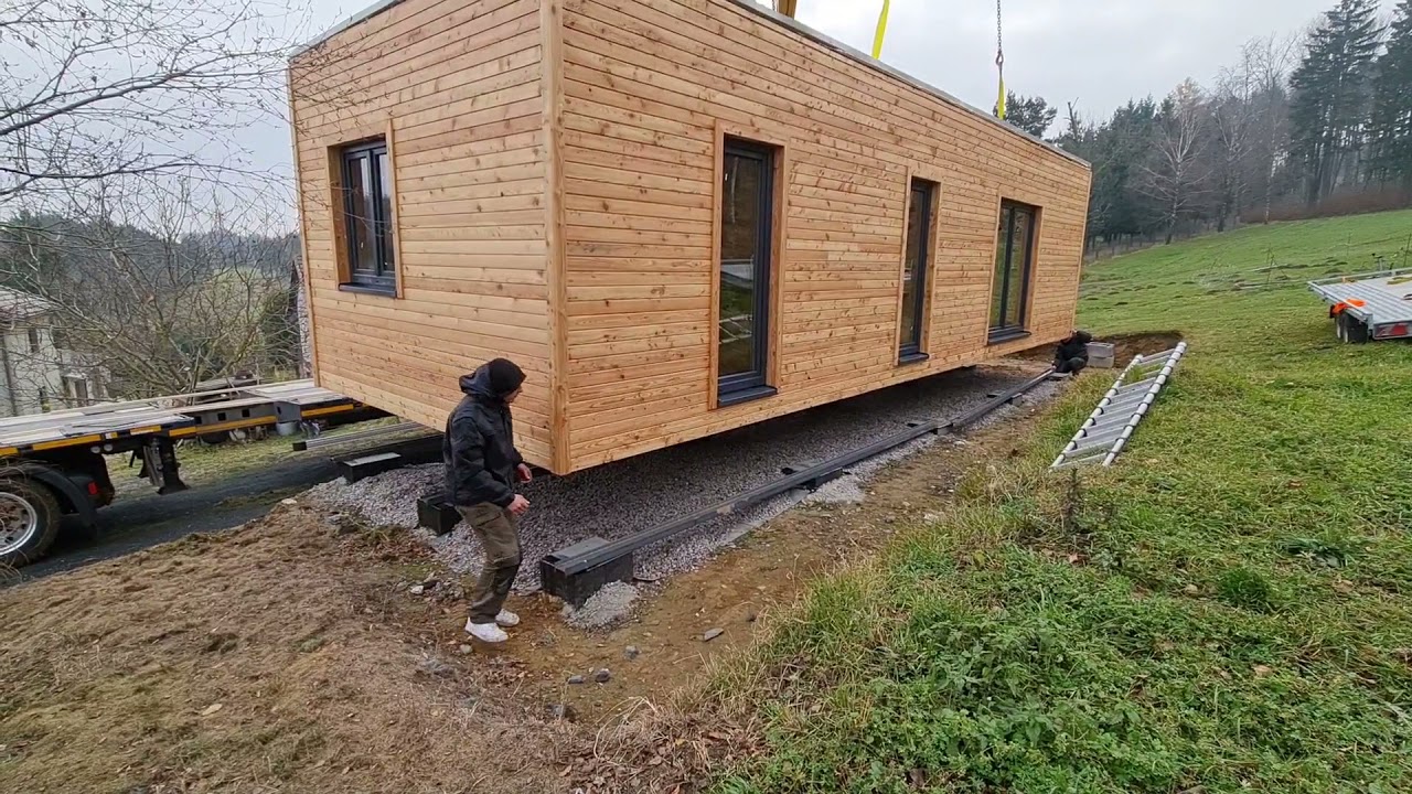 Doprava +usazení mobilní dům 12x4m   Pole louky les 😀
