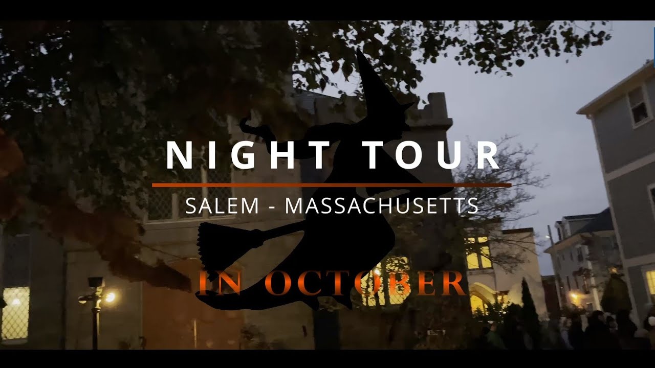 Night Tour | Visiting Salem Massachusetts in October | Walk and drive around (Eng)
