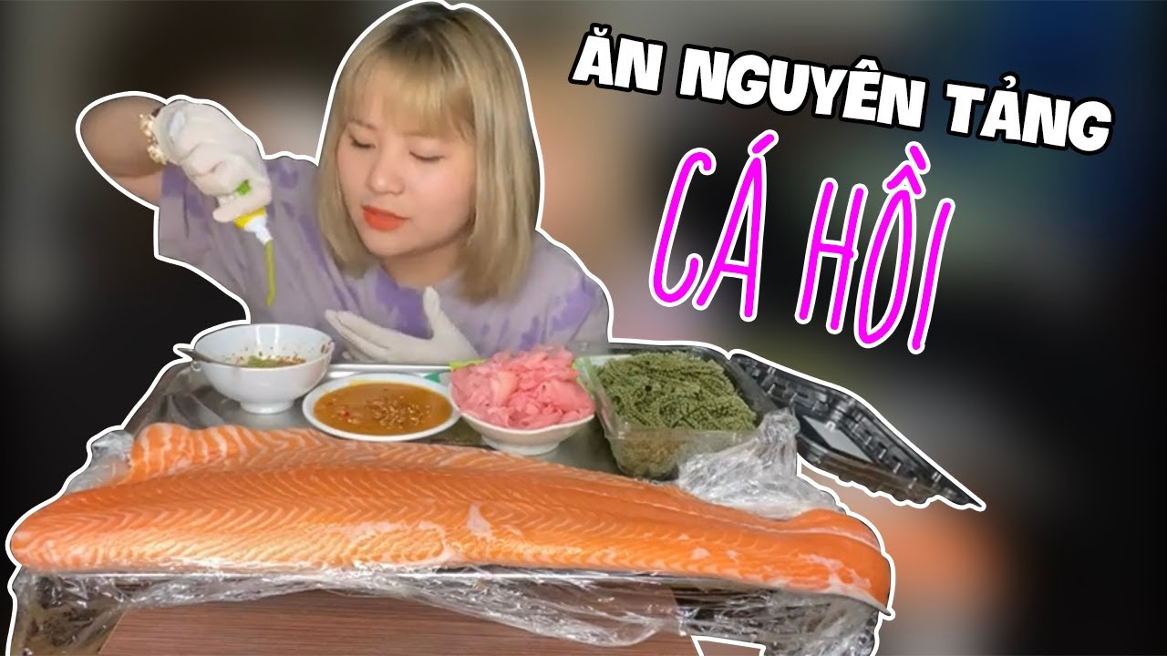 Ăn NGUYÊN TẢNG cá hồi sống với mù tạt - Phụng Lai Official
