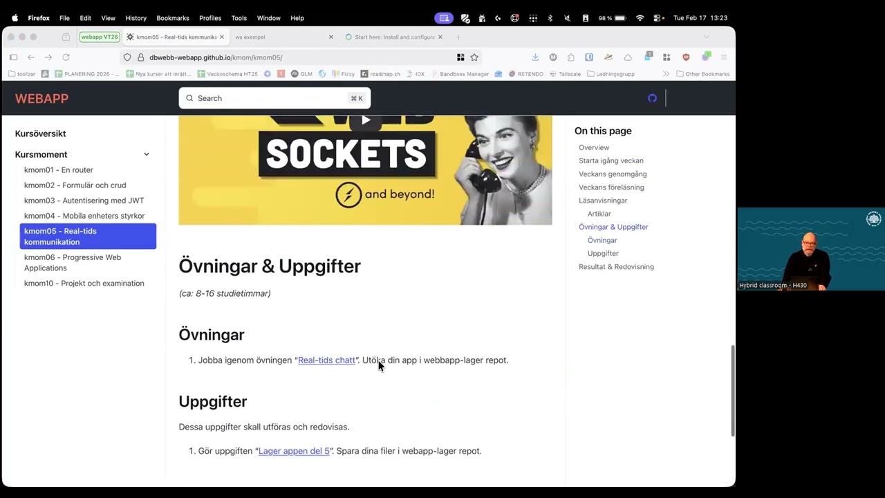 webapp genomgång kmom05 med mattias