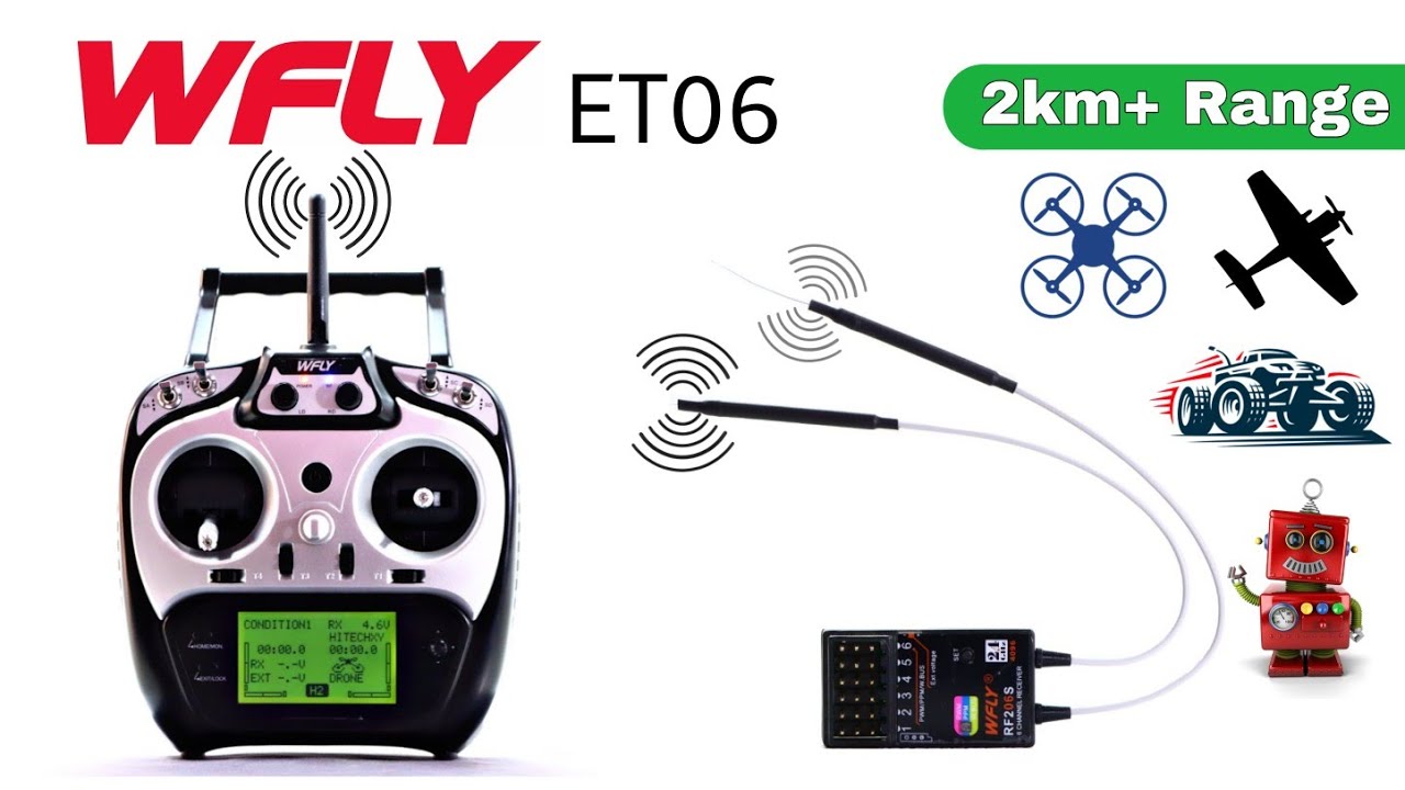 Drone Transmitter and Receiver | 2km Range | WFLY ET06 Unboxing And Review