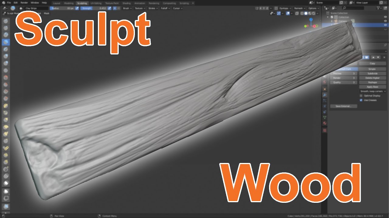 how to sculpt wood in blender