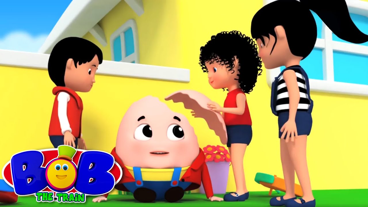 Humpty Dumpty Sat On A Wall | Kindergarten Nursery Rhymes | Bob The Train | Videos For Kids