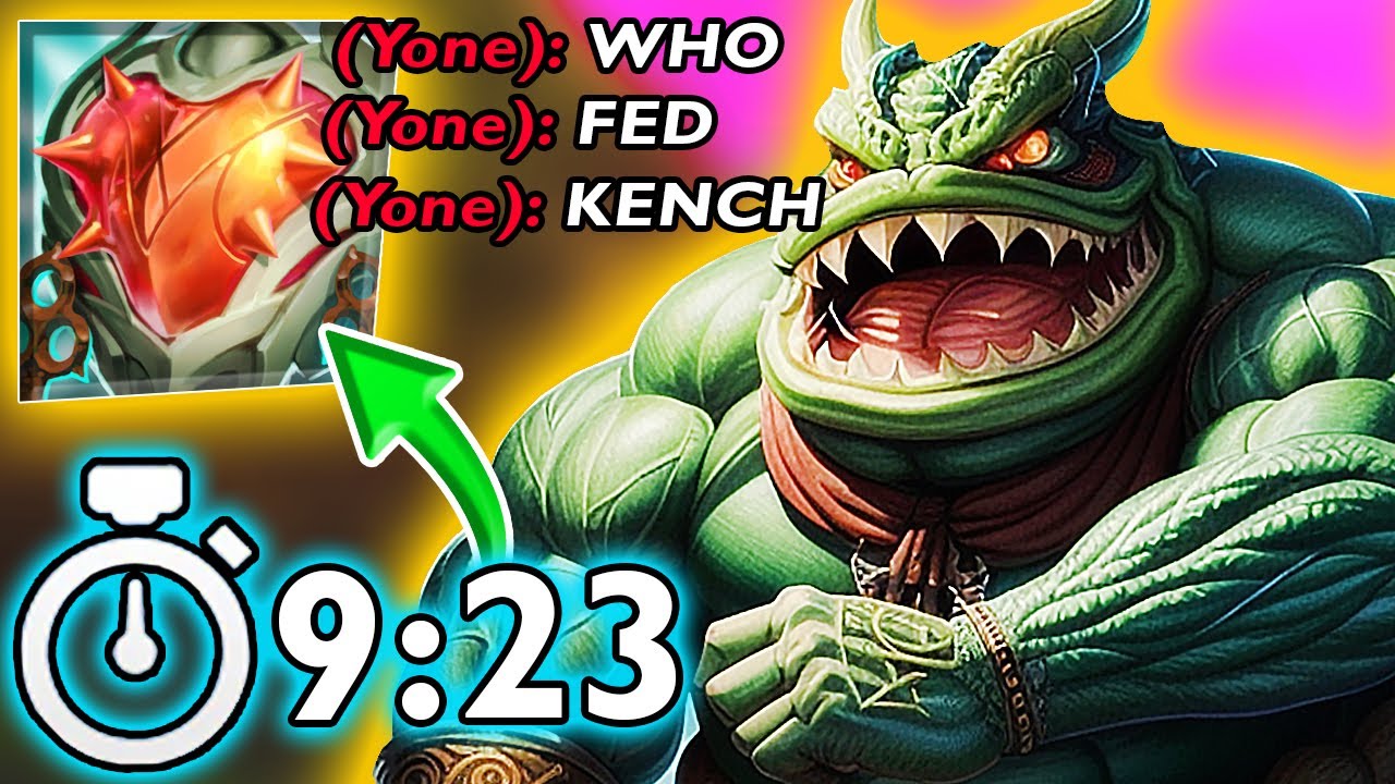 9 MINUTES HEARTSTEEL TAHM KENCH IS DOMINATING THE WHOLE GAME