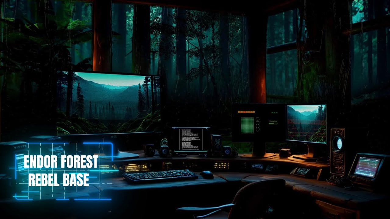 Endor Rebel Base | Rainy Night Star Wars Ambience with Atmospheric & Mysterious Music for Relaxation