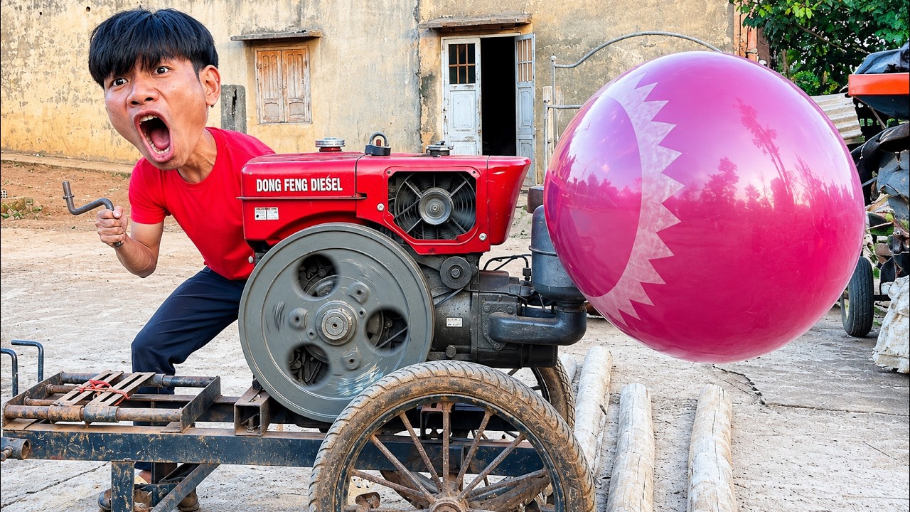 Monster Balloon VS Diesel Engine Part 2