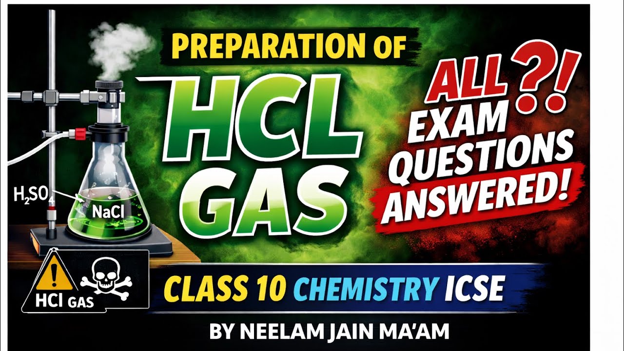 Preparation of HCl Gas | All Exam Questions Covered | Class 10 ICSE Chemistry
