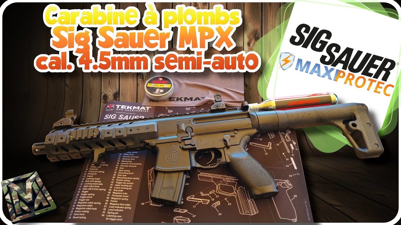 Carabine mpx Sig Sauer 4.5mm CO2 semi-auto ! le fun tir par excellence !