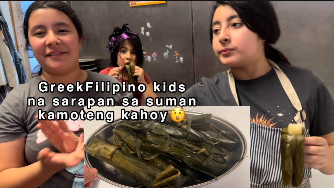 Nagustuhan ng mga Greek Filipino kids ang kamoteng kahoy na suman😃 #suman #kakanin #filipinofood 