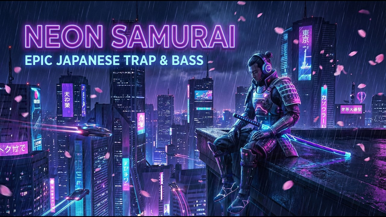 Melodic Japanese Trap & Bass | Cyberpunk Samurai Music for Focus, Coding & Night Work | 4К Video