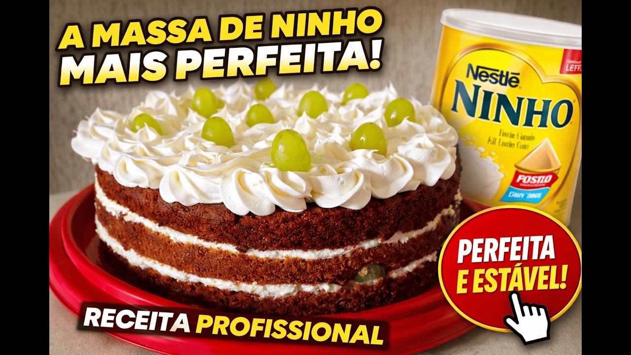 A Massa de Ninho MAIS PERFEITA que Já Fiz | Bolo Profissional