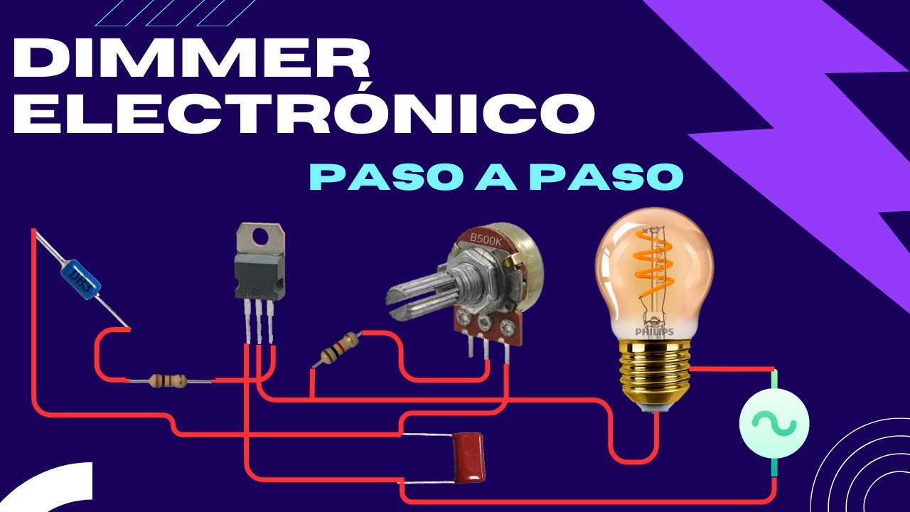 DIMMER ELECTRÓNICO CON SOLO 6 COMPONENTES PASO A PASO 2024#electric #ingenieria #automobile 