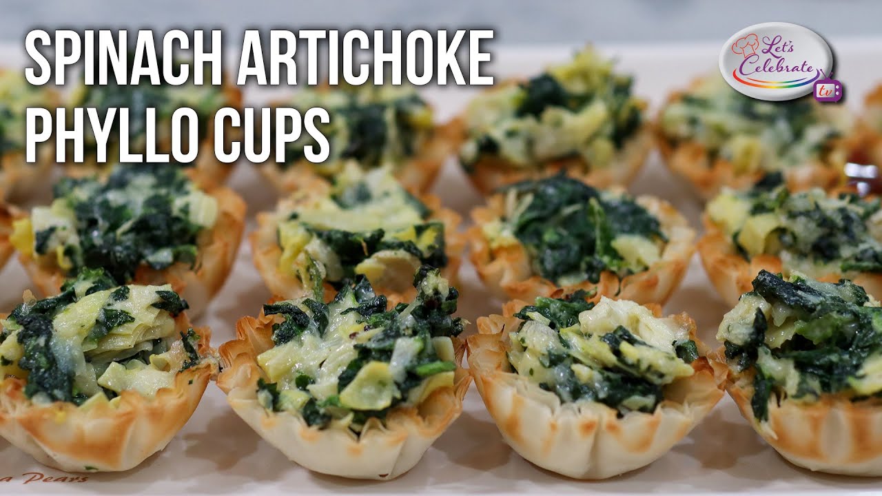Spinach Artichoke Phyllo Cups - a Warm and Cheesy Appetizer