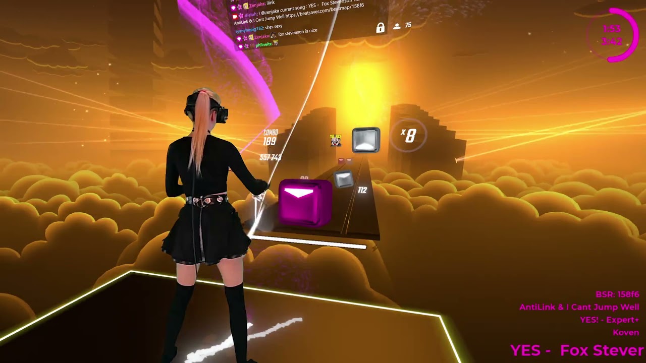 Koven - YES (Fox Stevenson Remix) | Beat Saber Expert+ | Mixed Reality Gameplay | Twitch