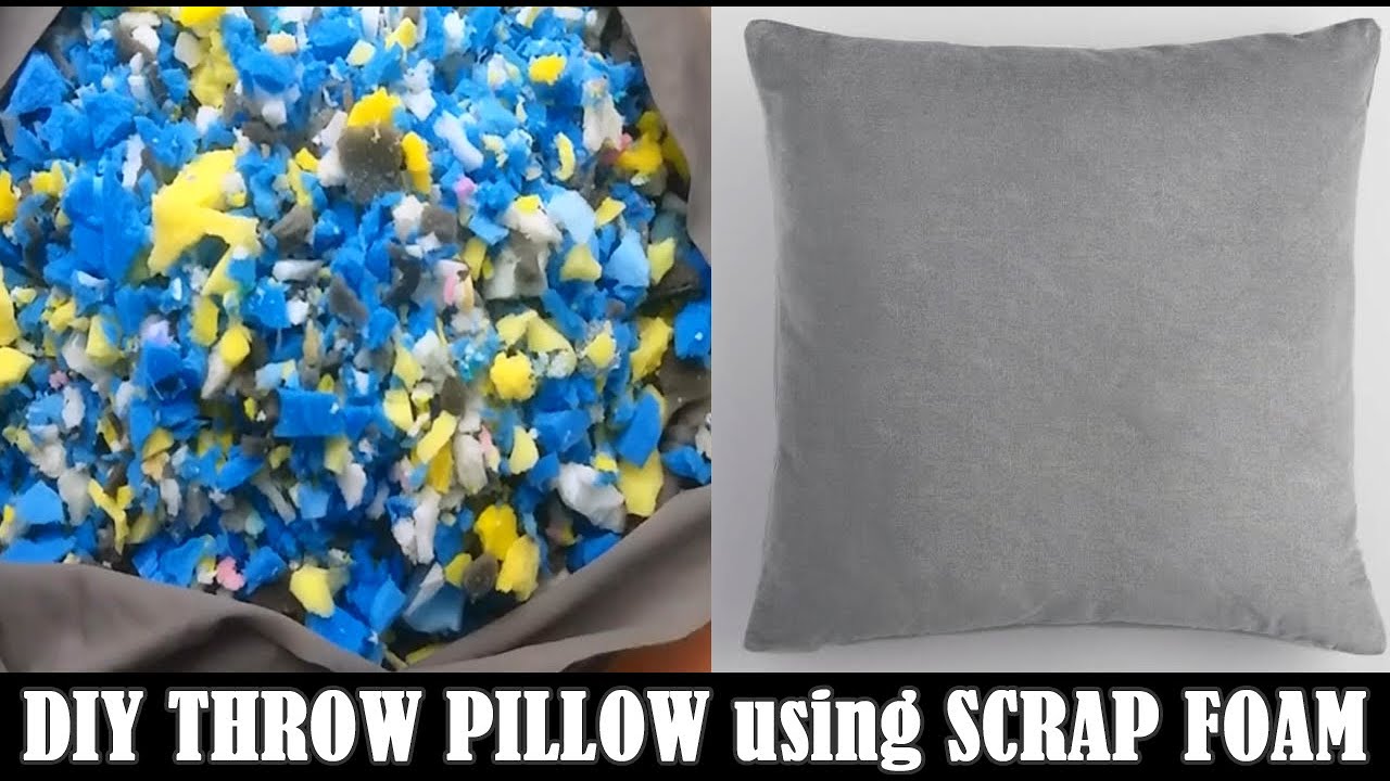 DIY Throw Pillow Made of Scrap Foam