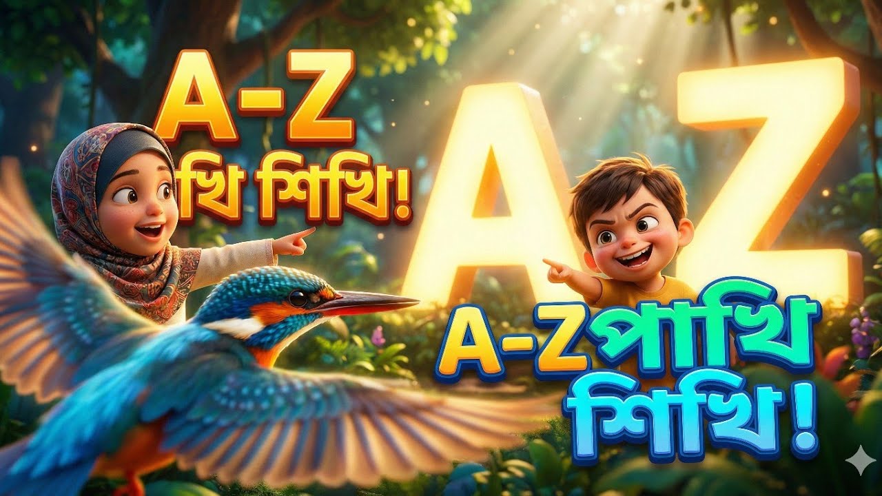 ♥️♥️ 26 পাখির নাম A to Z! সেরা শিক্ষামূলক বাংলা গান | বাচ্চাদের English Vocabulary 🚀