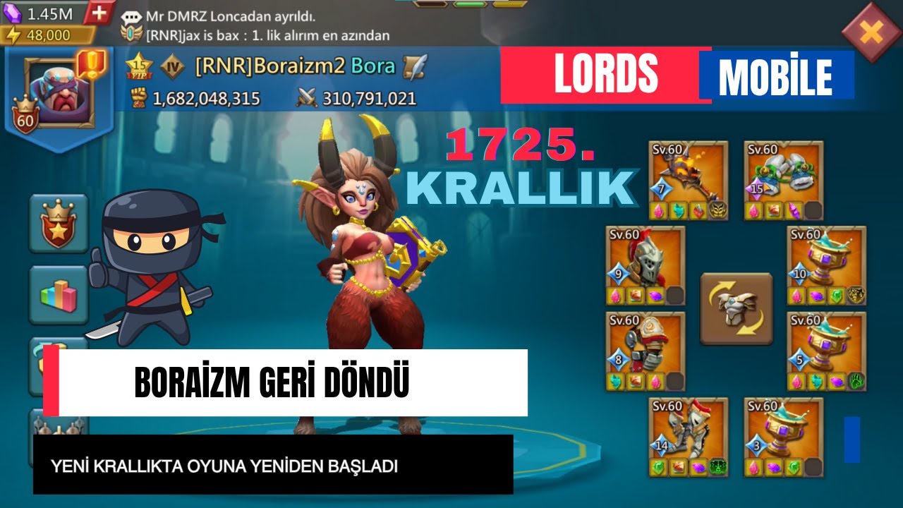 BORAİZM GERİ DÖNDÜ -  KRALLIK 1725 - YENİ KRALLIK KAPTAN KALESİ - LORDS MOBİLE - #lordsmobiletürkiye