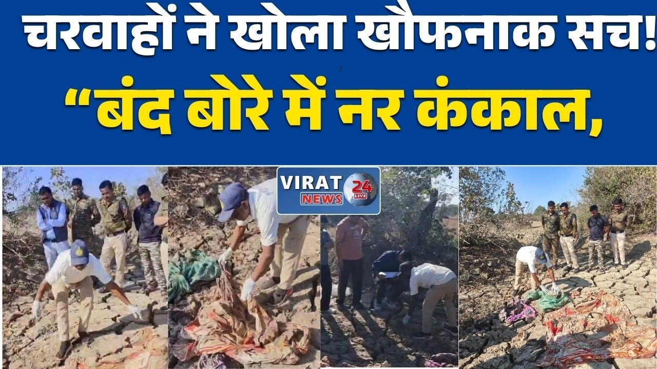 रीवा:अकोरी जंगल में बंद बोरे में नर कंकाल बरामद टूटी चूड़ियां और लंबे बाल, हत्या की आशंका