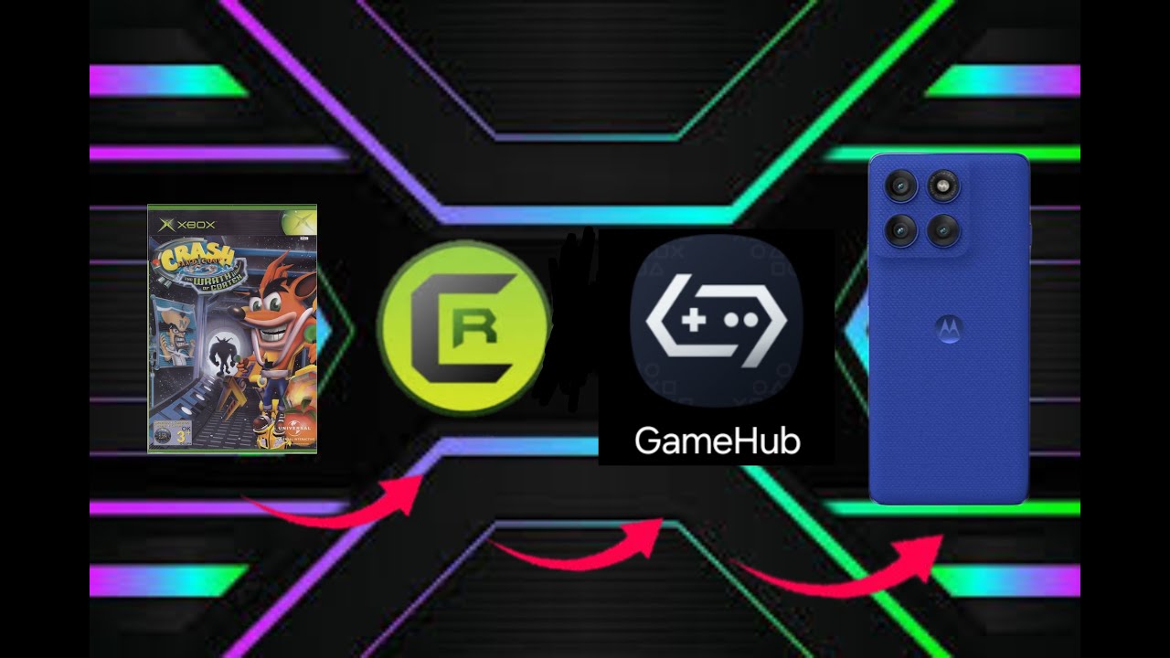 Crash a bandicoot TWOC no emulador cxbx no emulador gamehub no moto edge 60 pro #gamehub #android