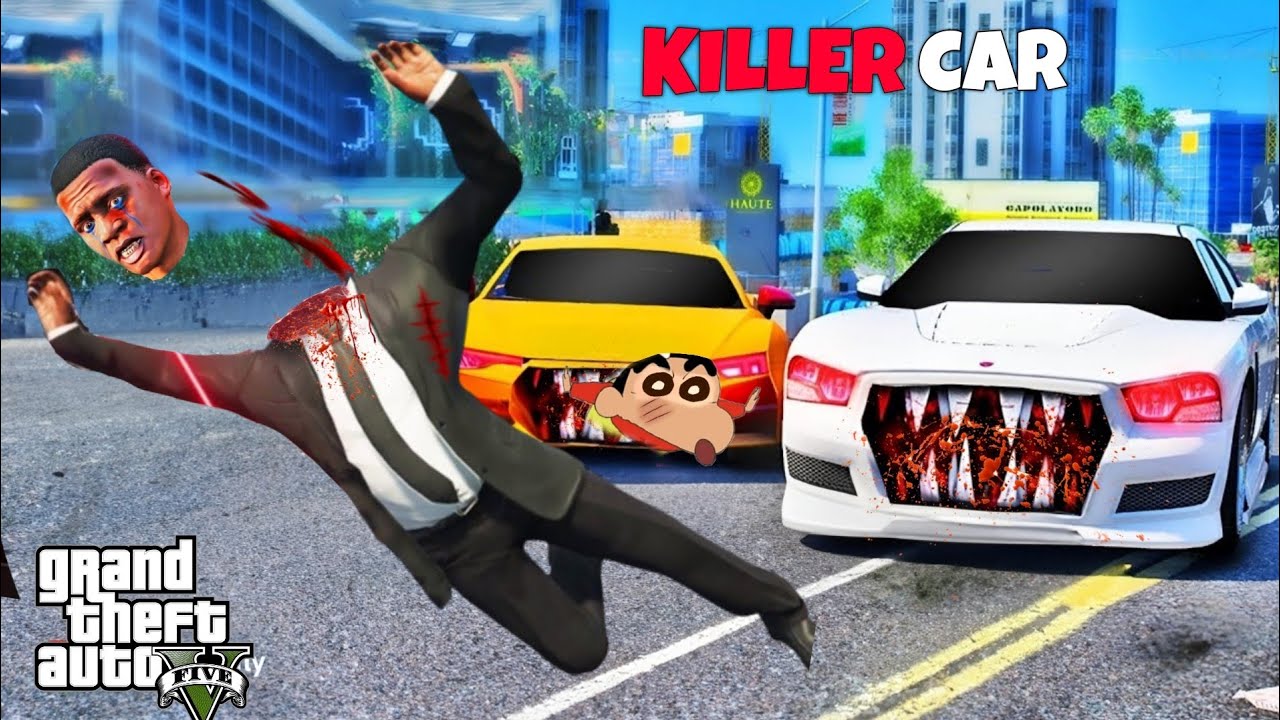 GTA 5 : Franklin & Shinchan  Break Cursed Killer Car In (GTA V MOD)