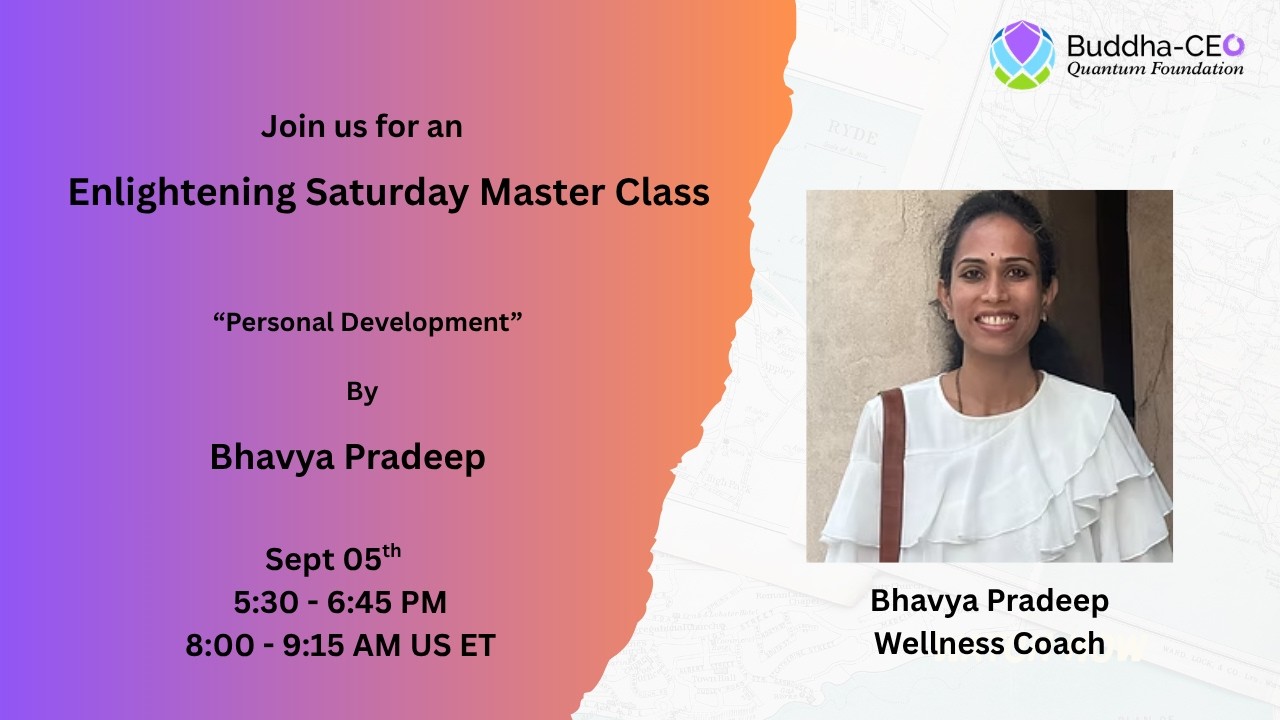 Saturday Master Class | Personal Development by Bhavya Pradeep
