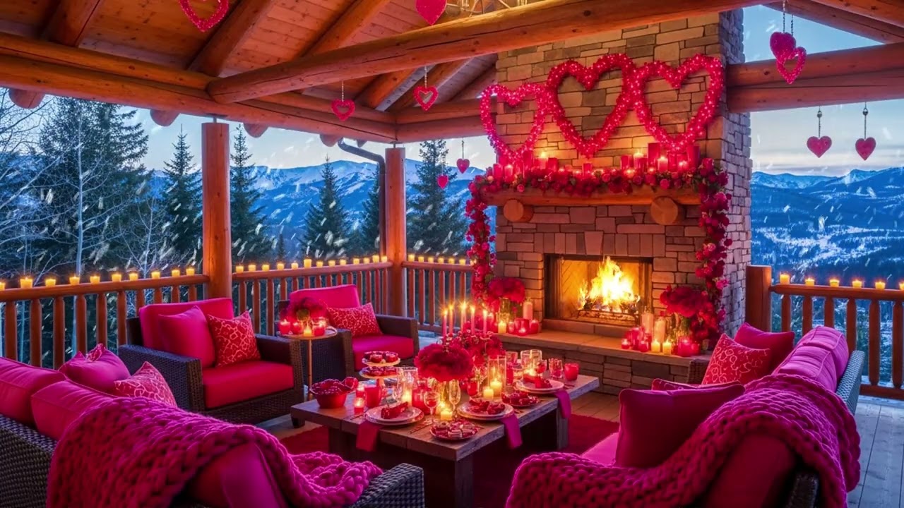 Quiet Frosty Dawn Routine ☀️ | Rustic Cabin Soundscape with Crackling Fire and Snow