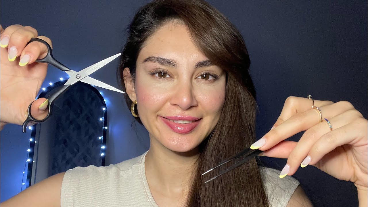 اى اس ام آر/صورتتو ماساژ ميدم و چسب مالى ميكنم و انرژى منفى ميكشم/tingly triggers and face massage