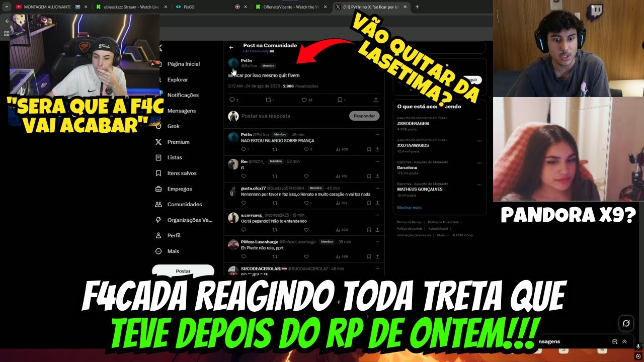F4CADA REAGINDO A TODA TR3TA QUE TEVE NA LASETIMA DEPOIS DO RP DE ONTEM!!!