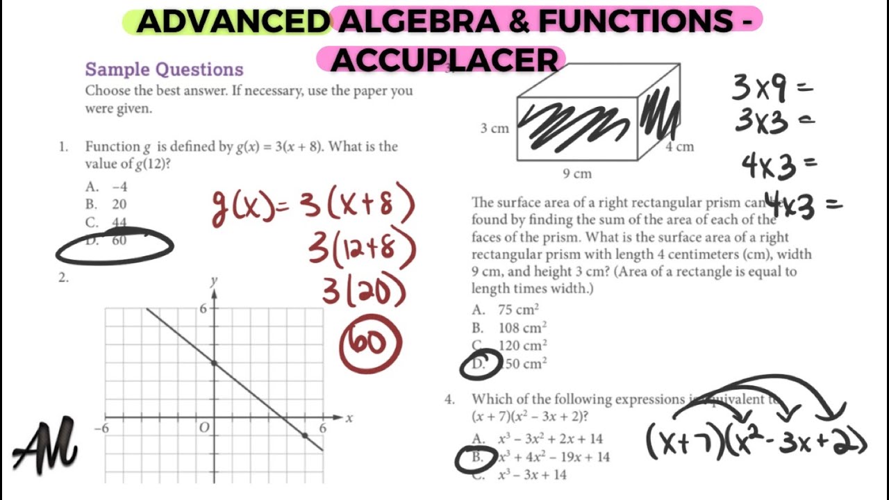 [ACCUPLACER  2025] ADVANCED ALGEBRA & FUNCTIONS - PART 1